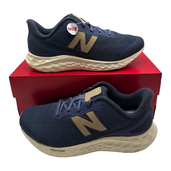 New Balance Fresh Foam Arishi v4 Running Shoes Mens Sz 12 4E WIDE Blue Beige